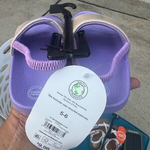 Wonder Nation Lavender Kids Slide Sandals